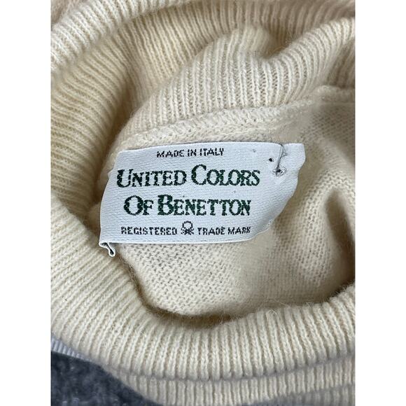 United Colors of Benetton Sweater Women’s 46 US 16 Yoke color turtleneck Italy - Picture 15 of 16